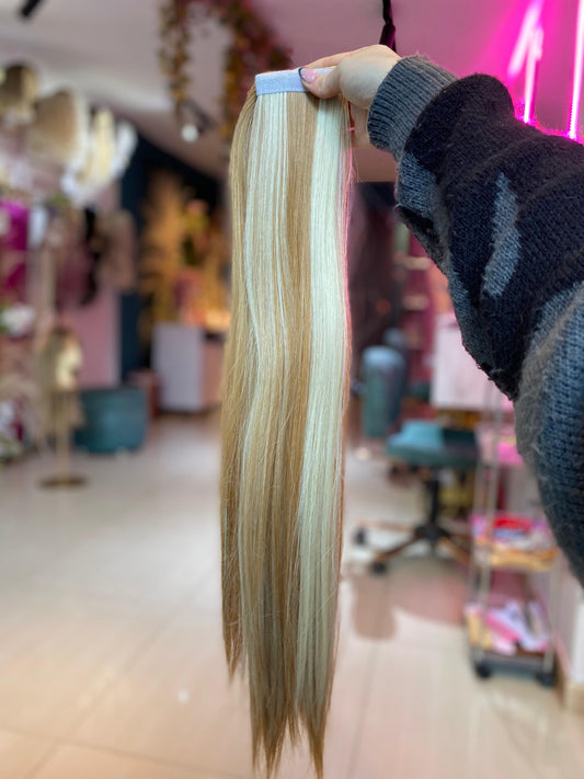 PONY TAIL RUBIA VELCRO 60 CM