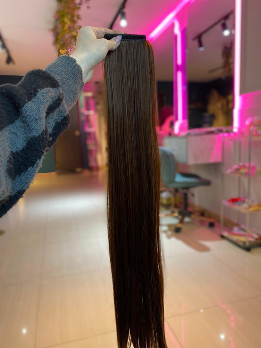 PONY TAIL CASTAÑA VELCRO 75 CM