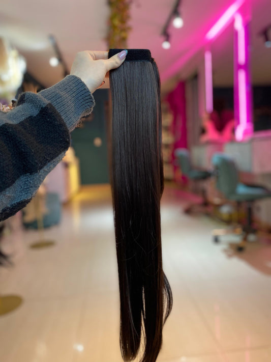 PONY TAIL CASTAÑA VELCRO 50 CM