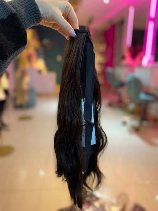 PONY TAIL CASTAÑA VELCRO 50 CM