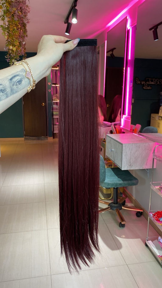 PONY TAIL ROJA VELCRO 70 CM