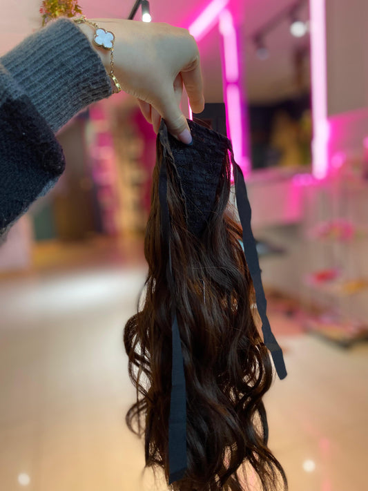 PONY TAIL CASTAÑA VELCRO 50 CM